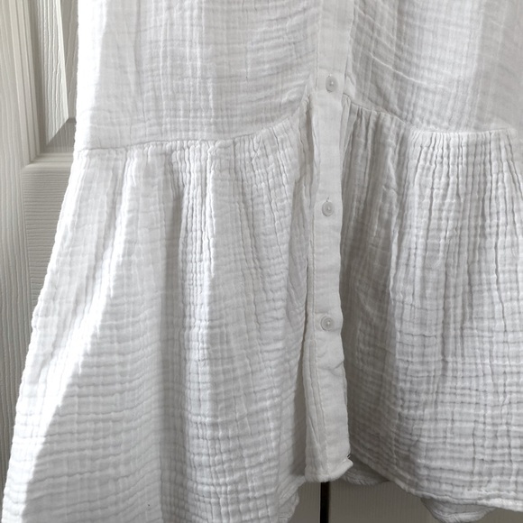 BeachLunchLounge Swim Flounce Hem Midi Cover-Up Dress Button Front Size S - Picture 5 of 7